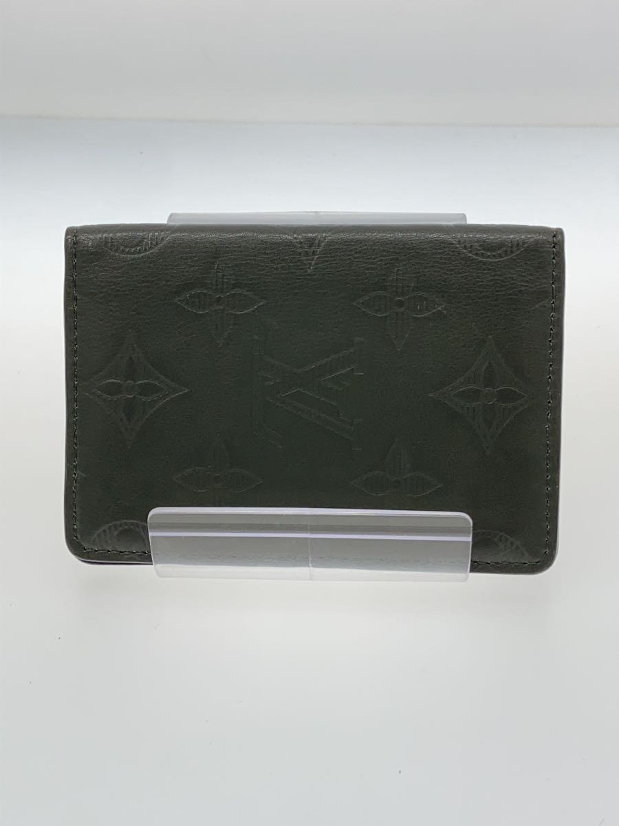 【中古】LOUIS VUITTON◆オーガナイザー・ドゥ・ポッシュ_モノグラム・シャドウ_KHK/牛革/KHK/レディース【服飾雑貨他】