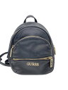 【中古】GUESS◆リュック/レザー/BLK【バッグ】