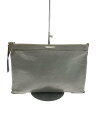 【中古】SAINT LAURENT◆セカンドバッグ/エナメル/GRY/無地//【バッグ】