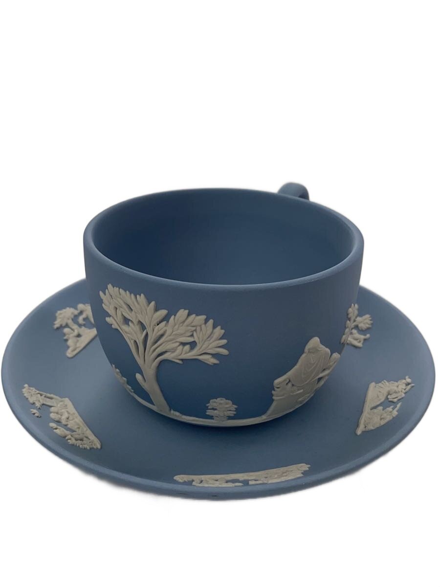 【中古】WEDGWOOD◆JASPER Collection/TEACUP ＆ SAUCER/カップ&ソーサー/2点セット/BLU/2538【キッチン用品】