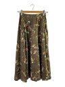 【中古】INGEBORG◆ロングスカート/M/ウール/BRW/花柄/P021XFS16【レディースウェア】