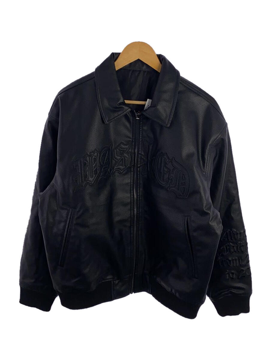 【中古】wastedparis◆varsity jacket faux leather 10years/レザージャケット ブルゾン/レザ-【メンズウェア】