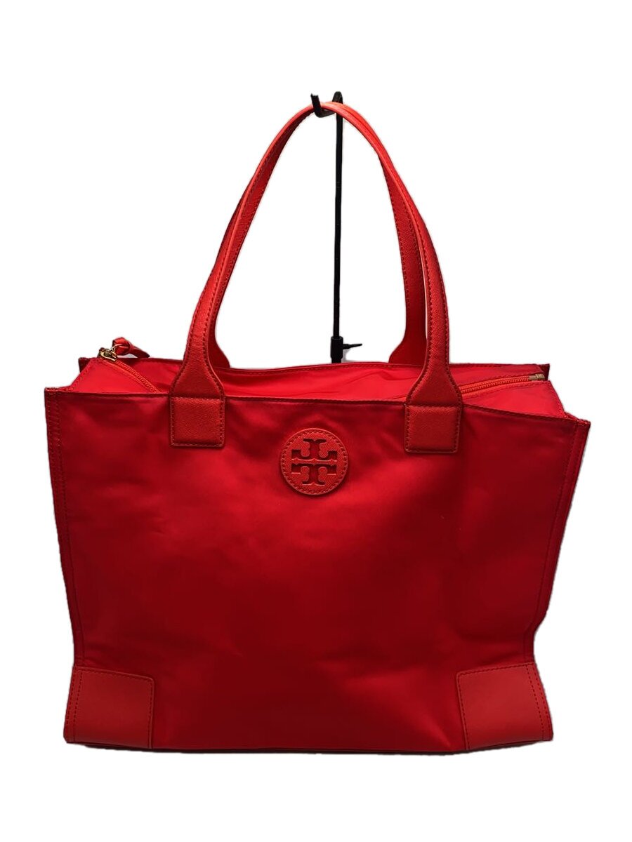 【中古】TORY BURCH◆トートバッグ/ナイロン/RED/無地//【バッグ】