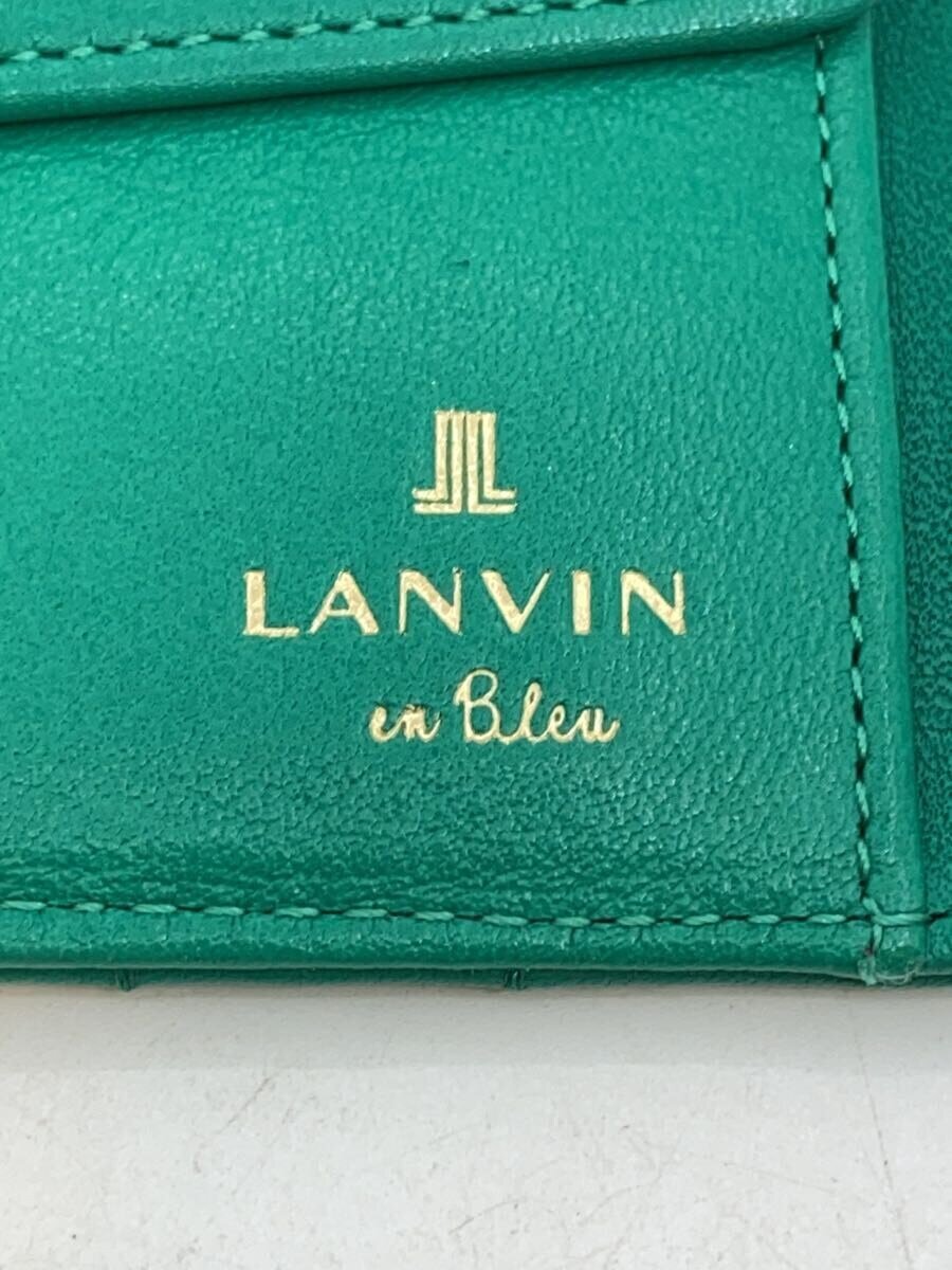 【中古】LANVIN◆長財布/--/GRN/無地/レディース【服飾雑貨他】