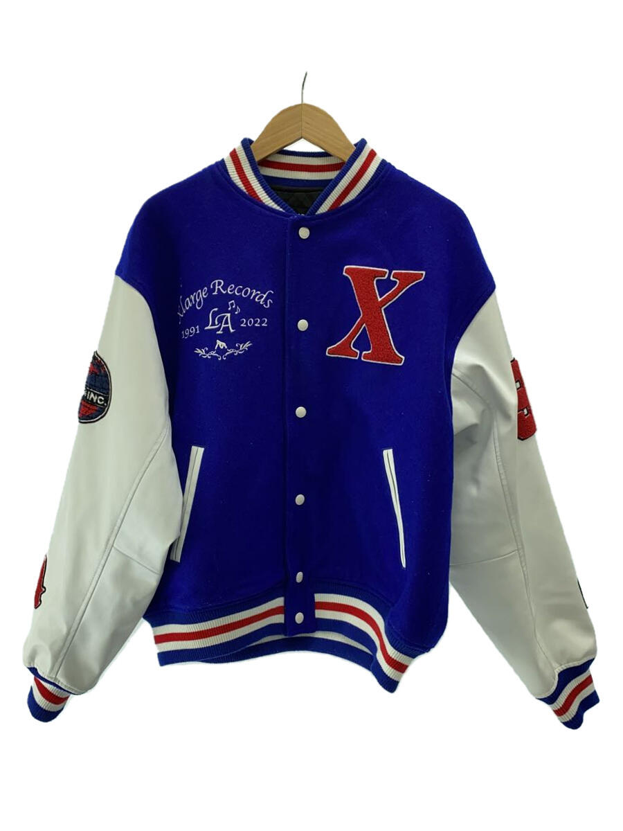 【中古】X-LARGE◆スタジャン/L/ウール/BLU/10224021007/袖汚れ//【メンズウェア】