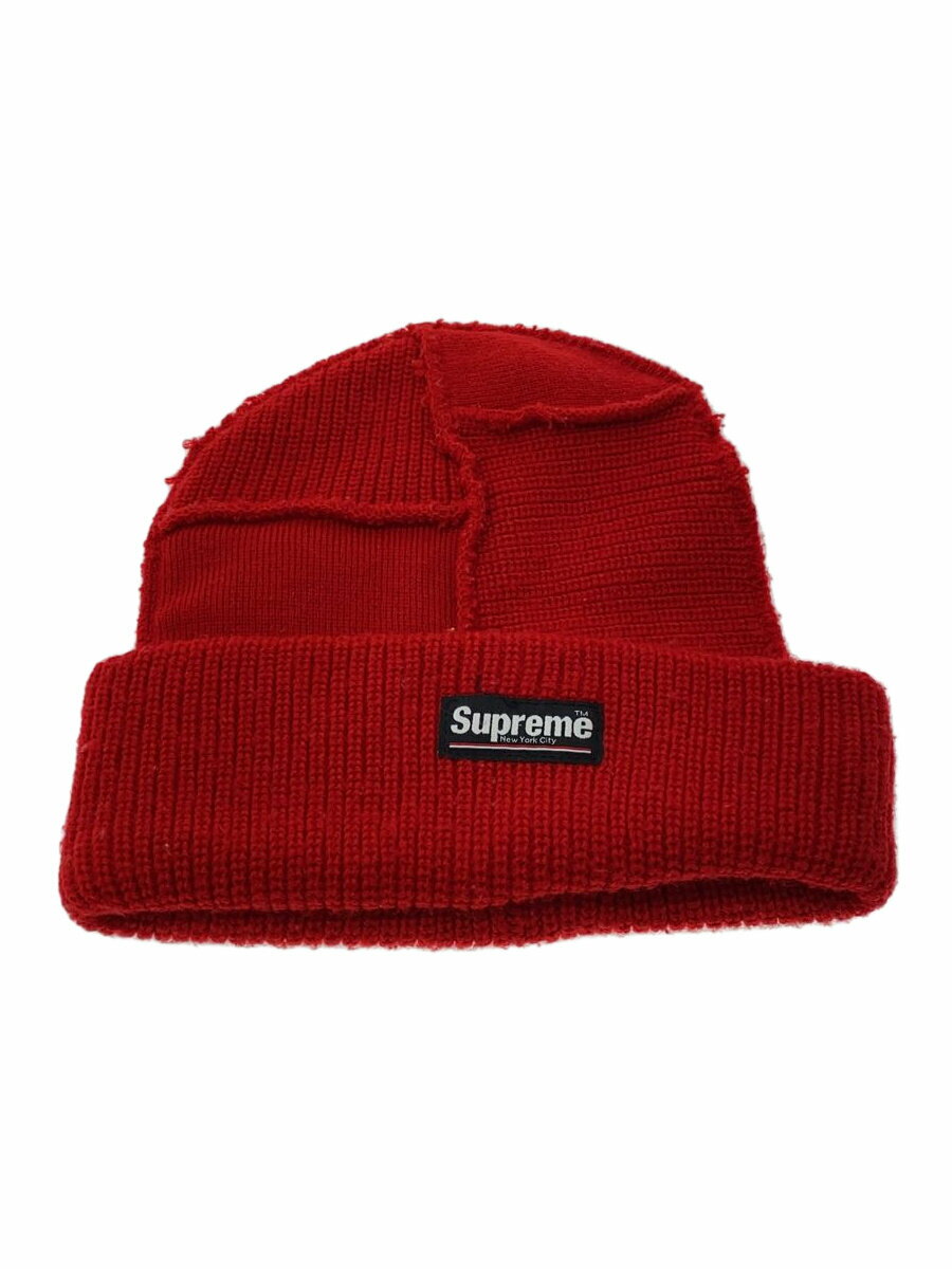 【中古】Supreme◆ニットキャップ/--/アクリル/RED/無地/メンズ【服飾雑貨他】