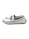 【中古】GUCCI◆キッズ/ドライバーズシューズ/ローファー/革靴/レザー/WHT/257765【キッズ】