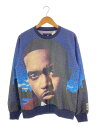 【中古】WIND AND SEA◆NAS GRAPHIC CREW NECK SWEAT/スウェット/M/ポリエステル/BLU【メンズウェア】