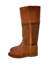 【中古】Cristaseya◆COGNAC CAVALIERE BOOTS/ロングブーツ/38/BRW/レザー/28SA-BOOTS-W【シューズ】