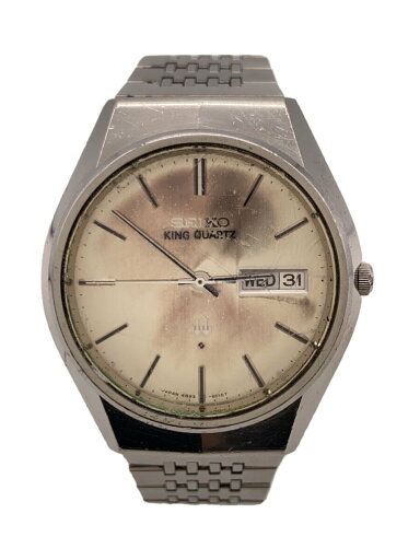 【中古】SEIKO◆クォーツ腕時計/アナログ/SLV/SLV/4823-8010/KING QUARTZ/キズ、文字盤焼【服飾雑貨他】 【中古】SEIKO◆クォーツ腕時計/アナログ/SLV/SLV/4823-8010/KING QUARTZ/キズ、文字盤焼【服飾雑貨他】