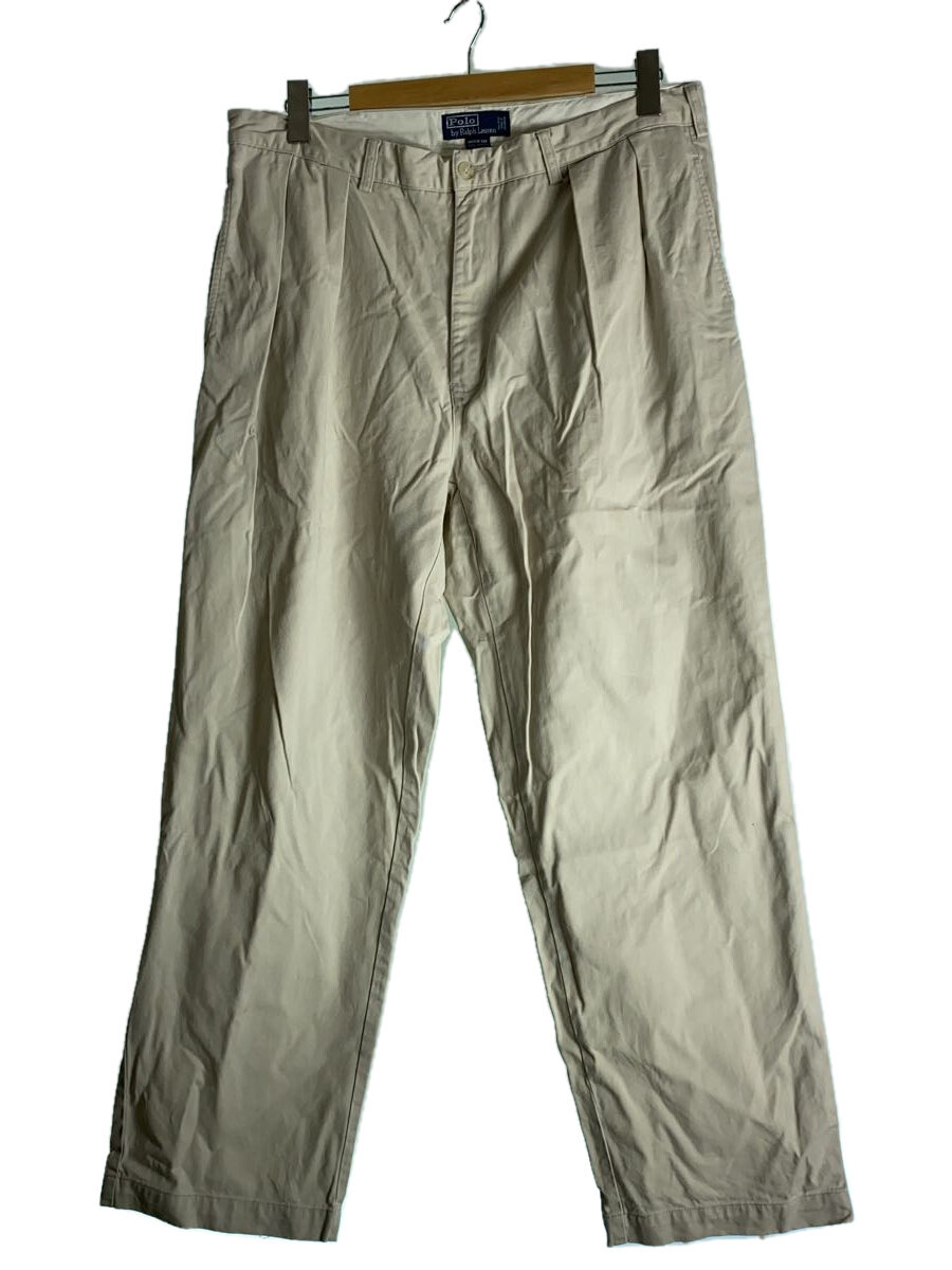 【中古】POLO RALPH LAUREN◆90s/POLO CHINO/ANDREW/ポロチノ/ストレートパンツ/33×30/コットン/CRM/無地【メンズウェア】