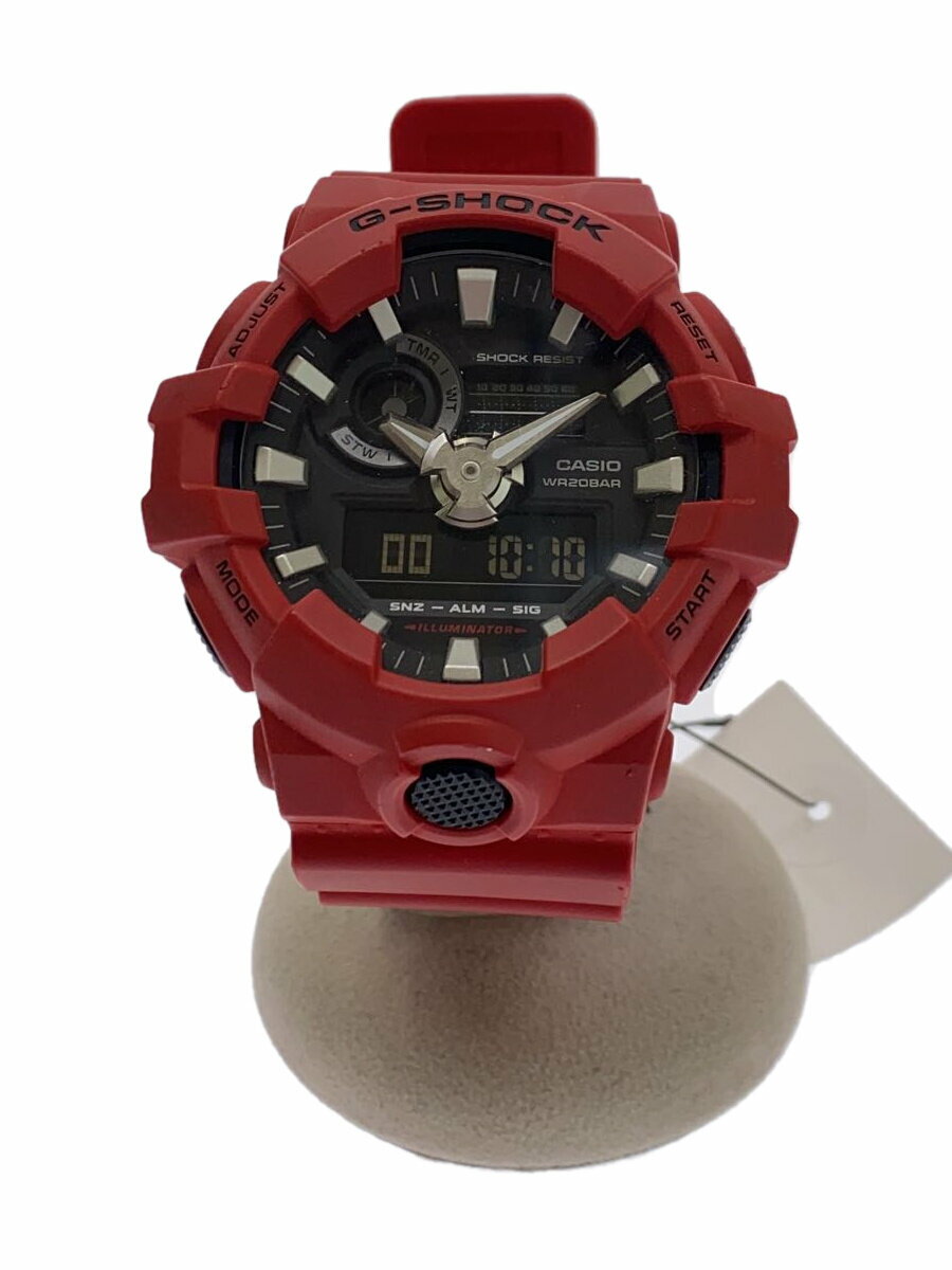 【中古】CASIO◆クォーツ腕時計・G-SHOCK/デジアナ/ラバー/BLK/RED【服飾雑貨他】