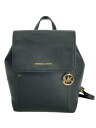 【中古】MICHAEL KORS◆リュック/レザー/BLK/無地/35FBGYEB2T【バッグ】