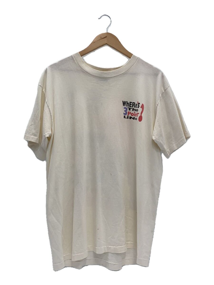 Tシャツ/L/コットン/WHT/CYRKsport/バスケ/USA製/袖裾シングル/3ポイント