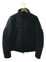 【中古】MONCLER◆DIMITRI/レザー切替/ダウンジャケット/2/ナイロン/ブラック/413 ...