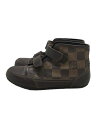 【中古】LOUIS VUITTON◆キッズ靴/ダミエ/ハイカットスニーカー/シューズ/ベルクロ/BRW【キッズ】