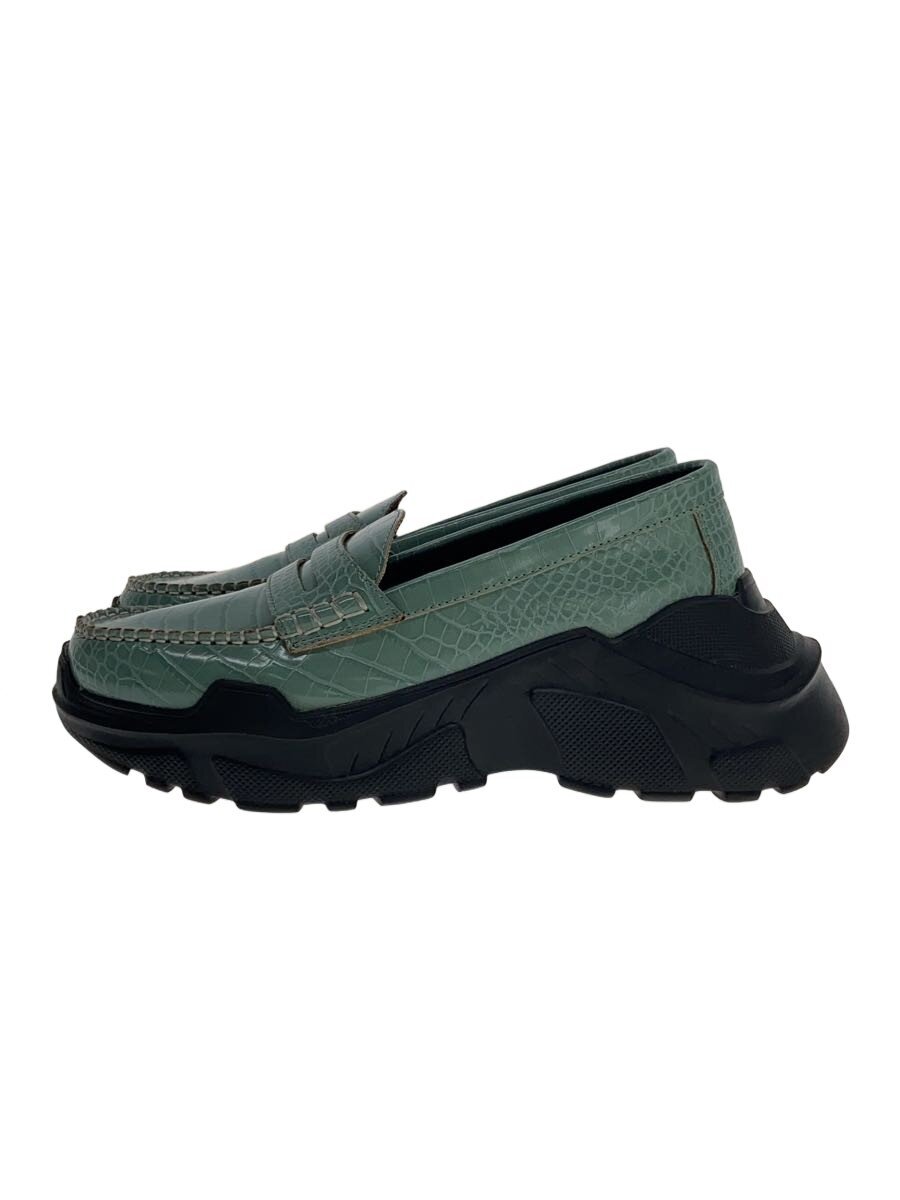 【中古】AKIKOAOKI◆ローファー/24cm/グリーン/Gravity/crocodile【シューズ】