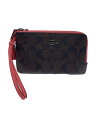 【中古】COACH◆ポーチ/レザー/BRW/87591【バッグ】