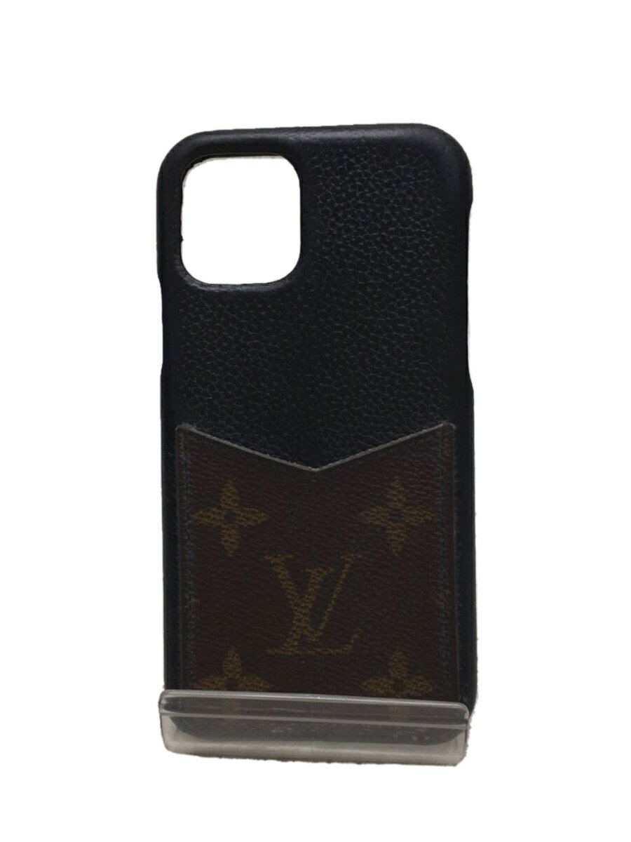 【中古】LOUIS VUITTON◆IPHONE・バンパー11/11PRO_モノグラム_BRW/レザー/BRW/メンズ【服飾雑貨他】