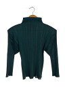 【中古】PLEATS PLEASE ISSEY MIYAKE◆プリーツ長袖カットソー/3/ポリエステル/GRN/PP13JK303【レディースウェア】