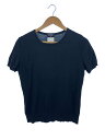 【中古】CHANEL◆ココマークTシャツ/44/コットン/BLK/無地【レディースウェア】