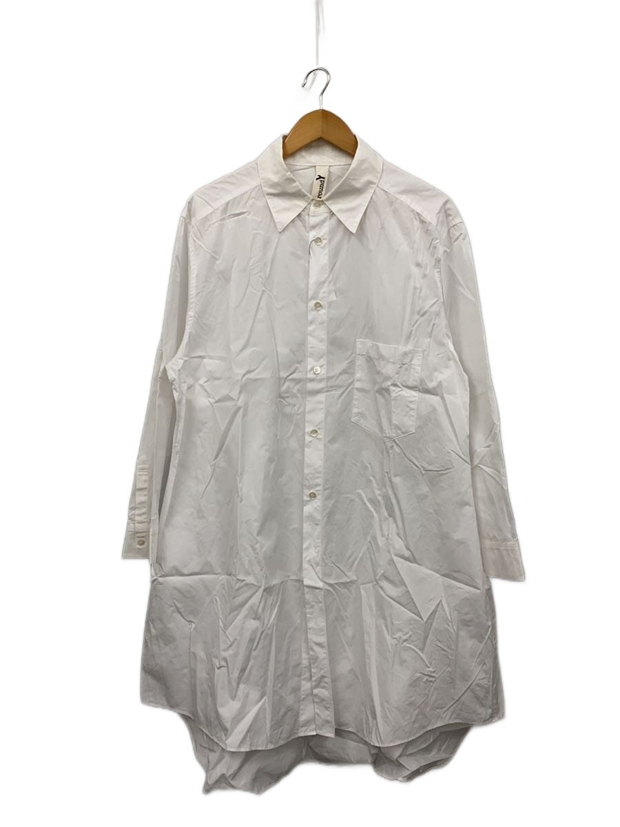 【中古】Ground Y◆ブロードビッグシャツ/長袖シャツ/1/コットン/WHT/GV-B01-001/襟ヨゴレ有【メンズウェア】