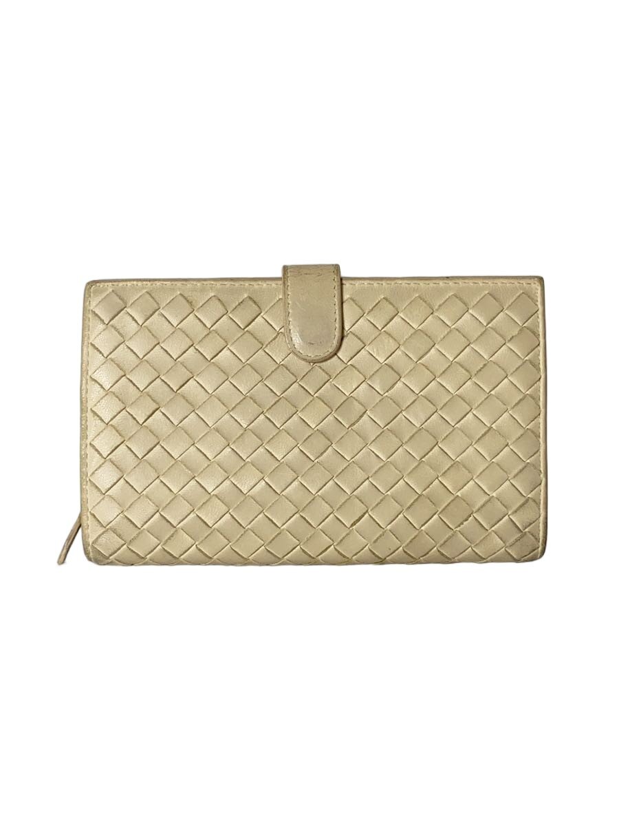 【中古】BOTTEGA VENETA◆長財布/レザー/ホワイト/無地/レディース/114074-V0013【服飾雑貨他】