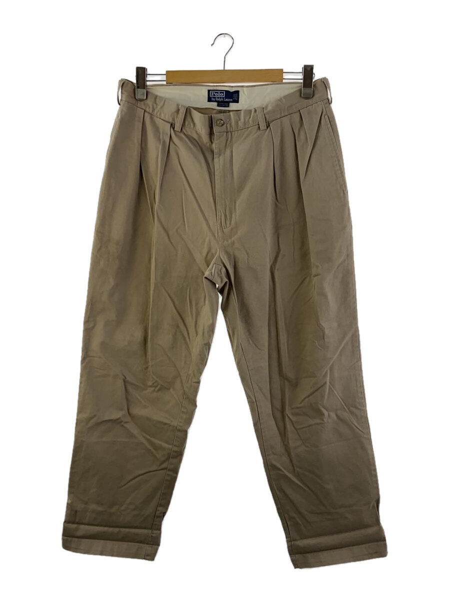 【中古】POLO RALPH LAUREN◆ANDREW PANT/ストレートパンツ/36/コットン/CML/無地【メンズウェア】