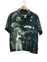 【中古】STUSSY◆半袖シャツ/S/レーヨン/BLK/BOB MARLEY//【メンズウェア】