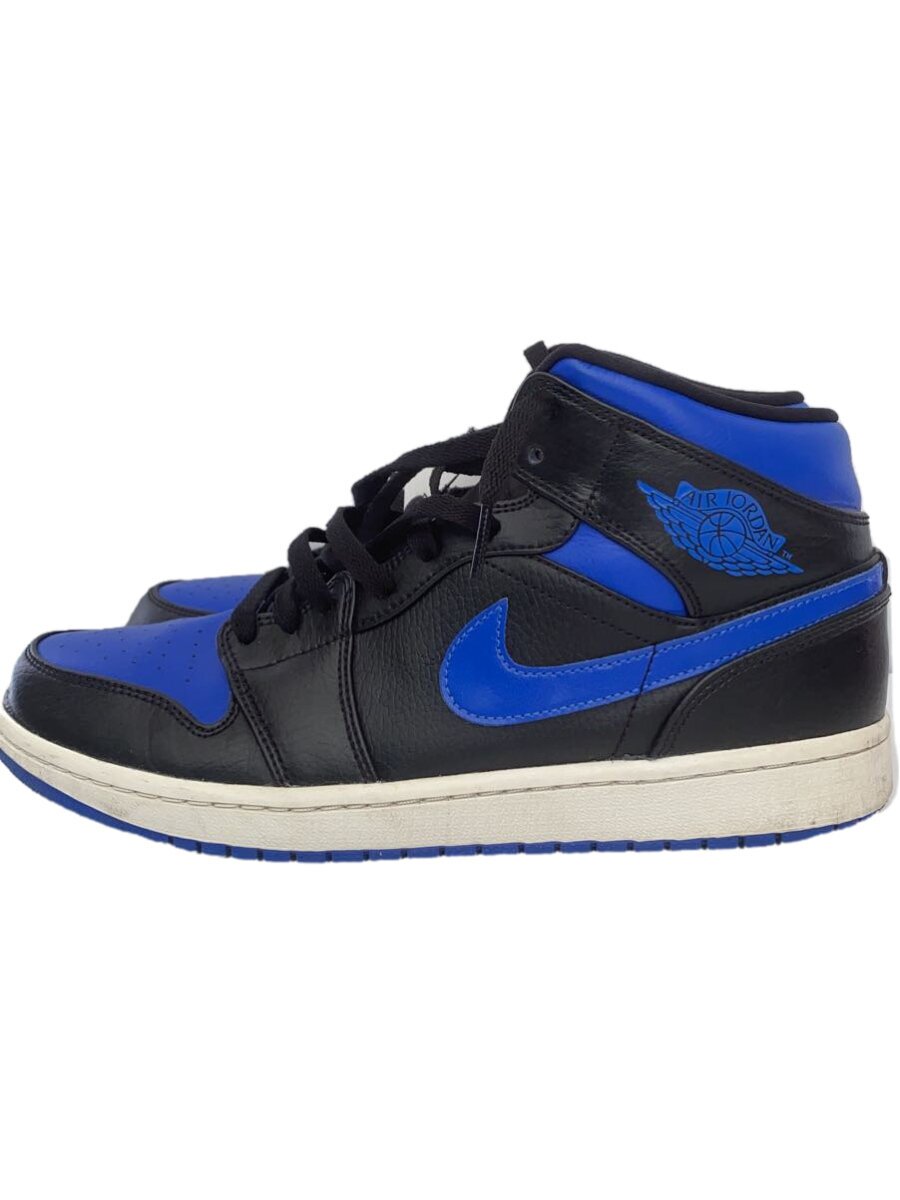 NIKE◆AIR JORDAN 1 MID/エアジョーダン 1 ミッド/ブラック/554724-068/28cm/BLK///