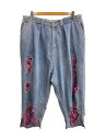 【中古】10/ダメージ加工デニムパンツ/3/コットン/IDG/無地/ten004【メンズウェア】