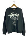 【中古】STUSSY◆WORLD TOUR/スウェット/XL/コットン/BLK/プリント//【メンズウェア】