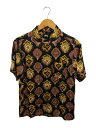 【中古】STUSSY◆半袖シャツ/S/レーヨン/BLK/総柄【メンズウェア】(4)