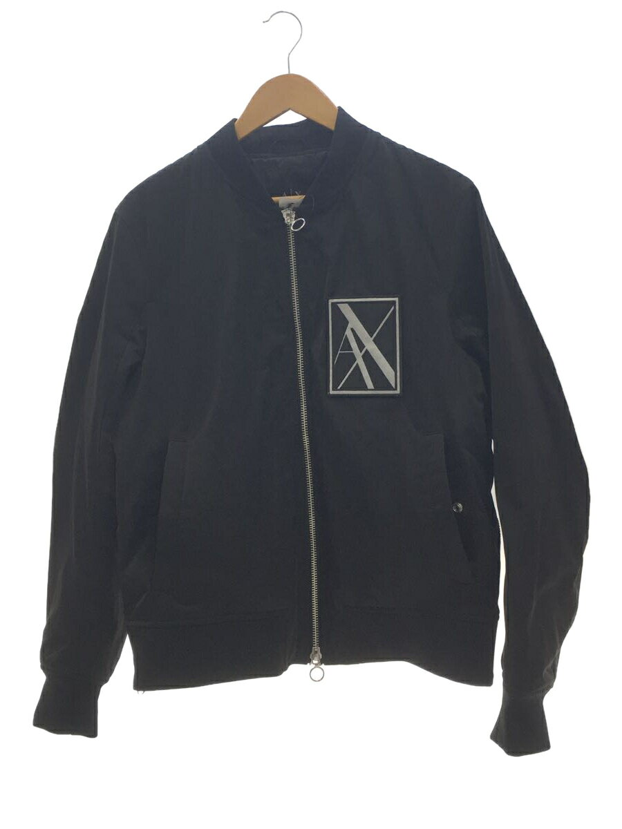 【中古】ARMANI EXCHANGE◆フライトジャケット/L/ポリエステル/BLK/無地/6gzbg8【メンズウェア】