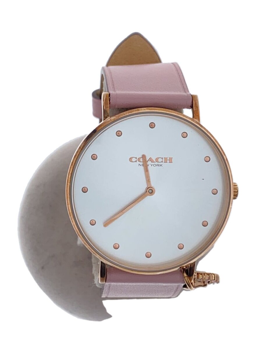ROLEX - 【中古】COACH◆PERRY/クォーツ腕時計/アナログ/レザー/CRM/PNK/14503884【服飾雑貨他】