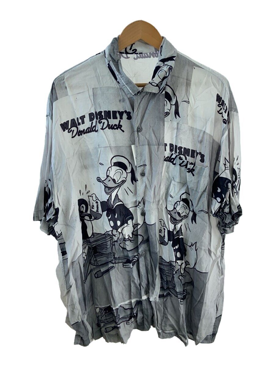 【中古】Porter Classic◆Porter Classic×/Disney/アロハシャツ/L/レーヨン/GRY/総柄/ドナルド//【メンズウェア】