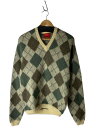 【中古】Jantzen◆60s/モヘア混/アーガイル/ニット・セーター(厚手)/XL/ウール/マルチカラー/総柄【メンズウェア】