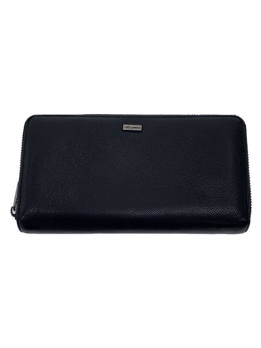 【中古】DOLCE&GABBANA◆長財布/レザー/BLK/メンズ【服飾雑貨他】