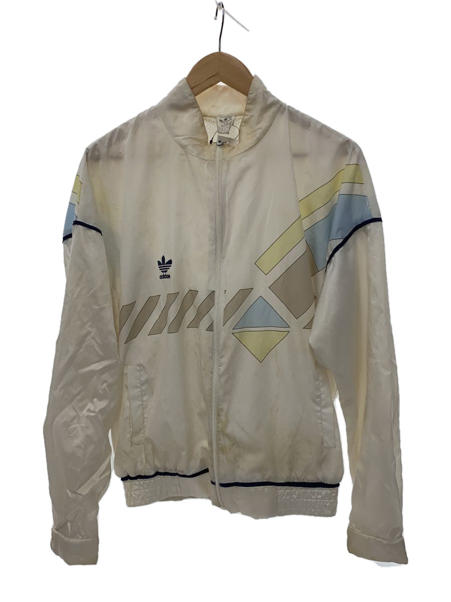 【中古】adidas◆ナイロンジャケット/XL/ポリエステル/ホワイト/白/無地/80s/前期/オーバーサイズ/パステル【メンズウェア】