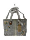 【中古】TORY BURCH◆トラベルキャリー/PVC/GRY/総柄【バッグ】