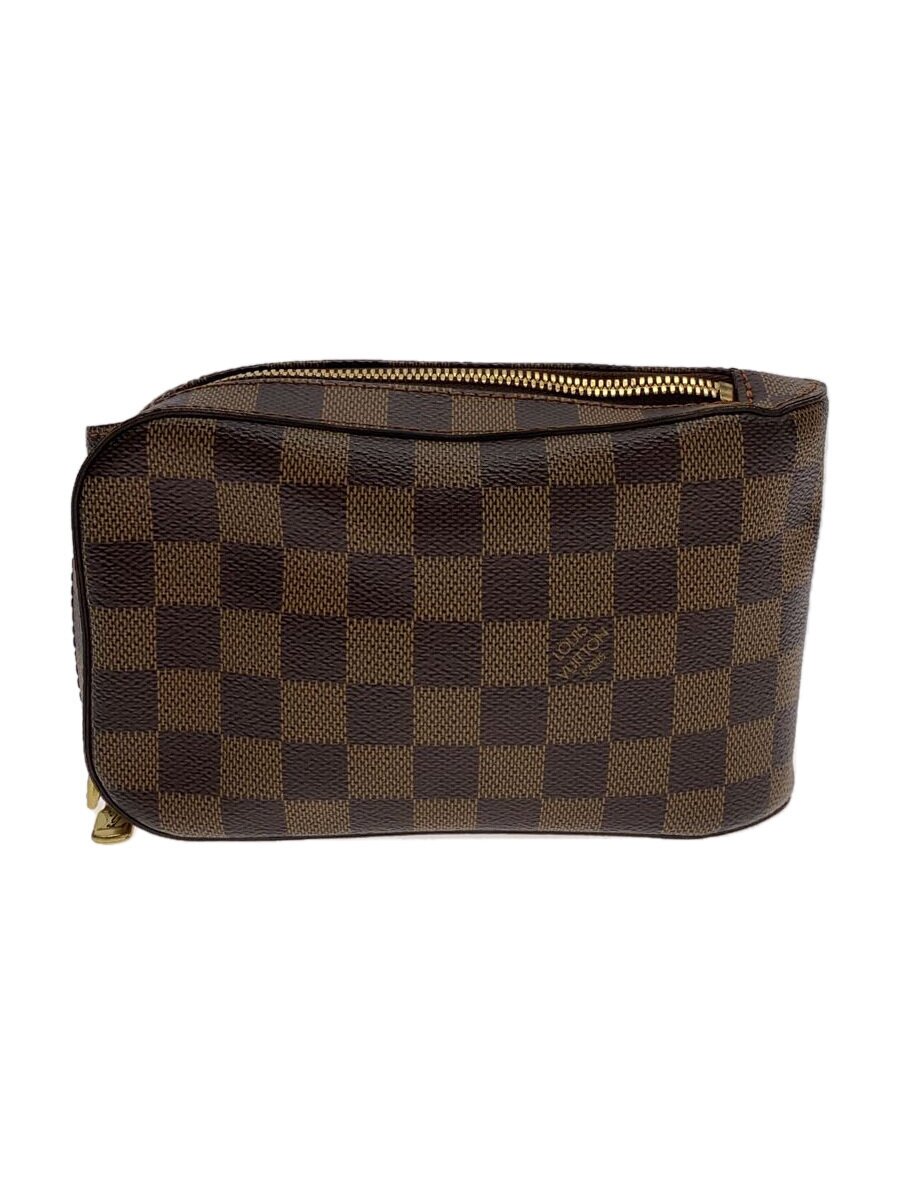 【中古】LOUIS VUITTON◆ジェロニモス_ダミエ・エベヌ_BRW/PVC/BRW【バッグ】