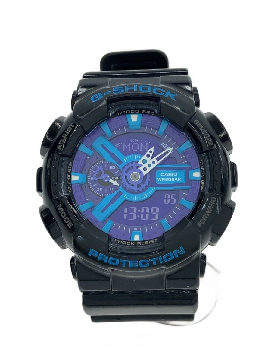 【中古】CASIO◆G-SHOCK/GA-110HC-1AJF/クォーツ腕時計/デジアナ/ブラック×パープル//【服飾雑貨他】