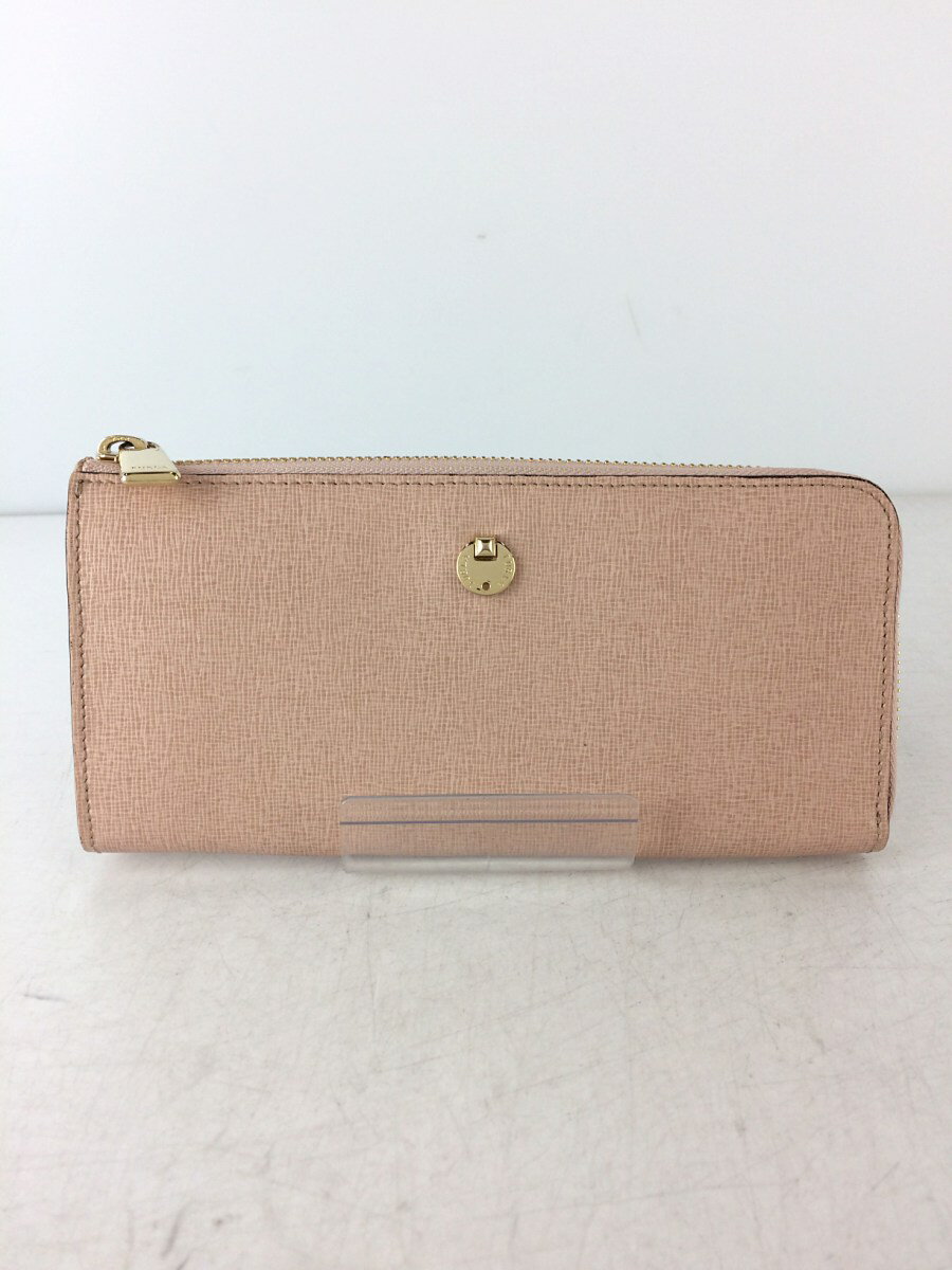 【中古】FURLA◆長財布/レザー/PNK/レ