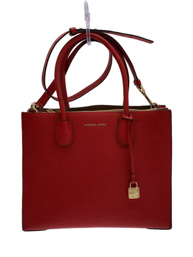 【中古】MICHAEL KORS◆マーサー/2WAYトートバッグ/レザー/RED【バッグ】 【中古】MICHAEL KORS◆マーサー/2WAYトートバッグ/レザー/RED【バッグ】