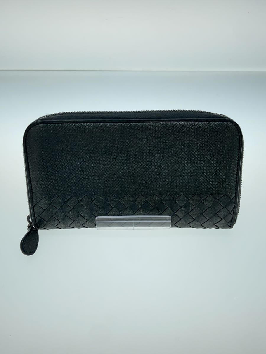 【中古】BOTTEGA VENETA◆長財布/レザー/グレー/メンズ/ボッテガヴェネタ【服飾雑貨他】