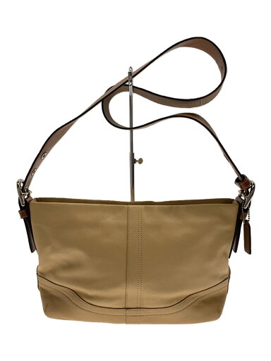 【中古】COACH◆ショルダーバッグ/レザー/BEG/無地/F10939//【バッグ】 【中古】COACH◆ショルダーバッグ/レザー/BEG/無地/F10939//【バッグ】