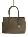 【中古】FURLA◆トートバッグ/レザー/BEG/無地/00777693【バッグ】