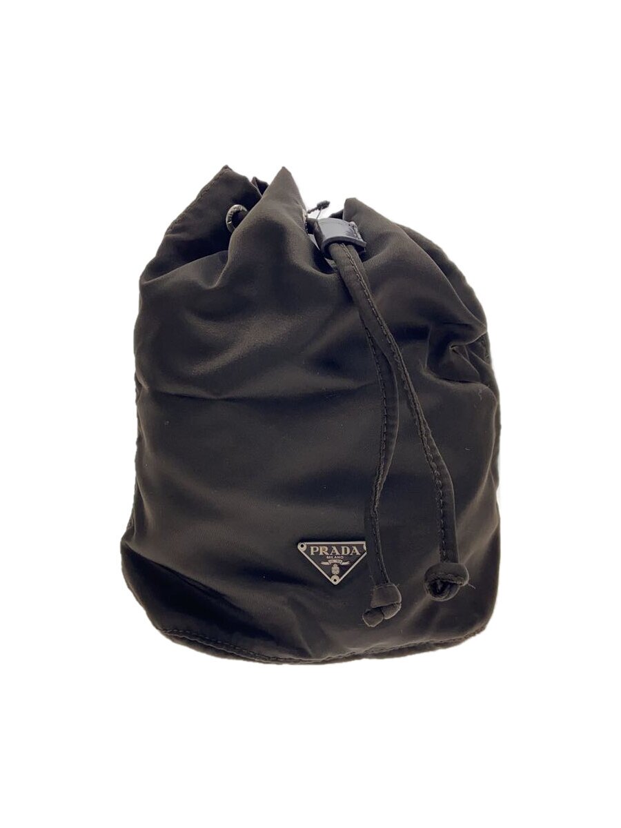 【中古】PRADA◆ポーチ/ナイロン/KHK【バッグ】