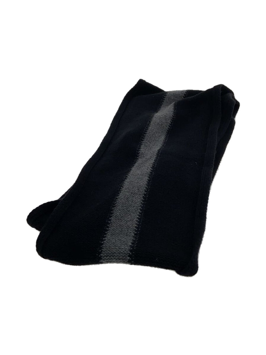 【中古】HERMES◆スヌード/マフラー/カシミア/ブラック/メンズ/イタリア製【服飾雑貨他】