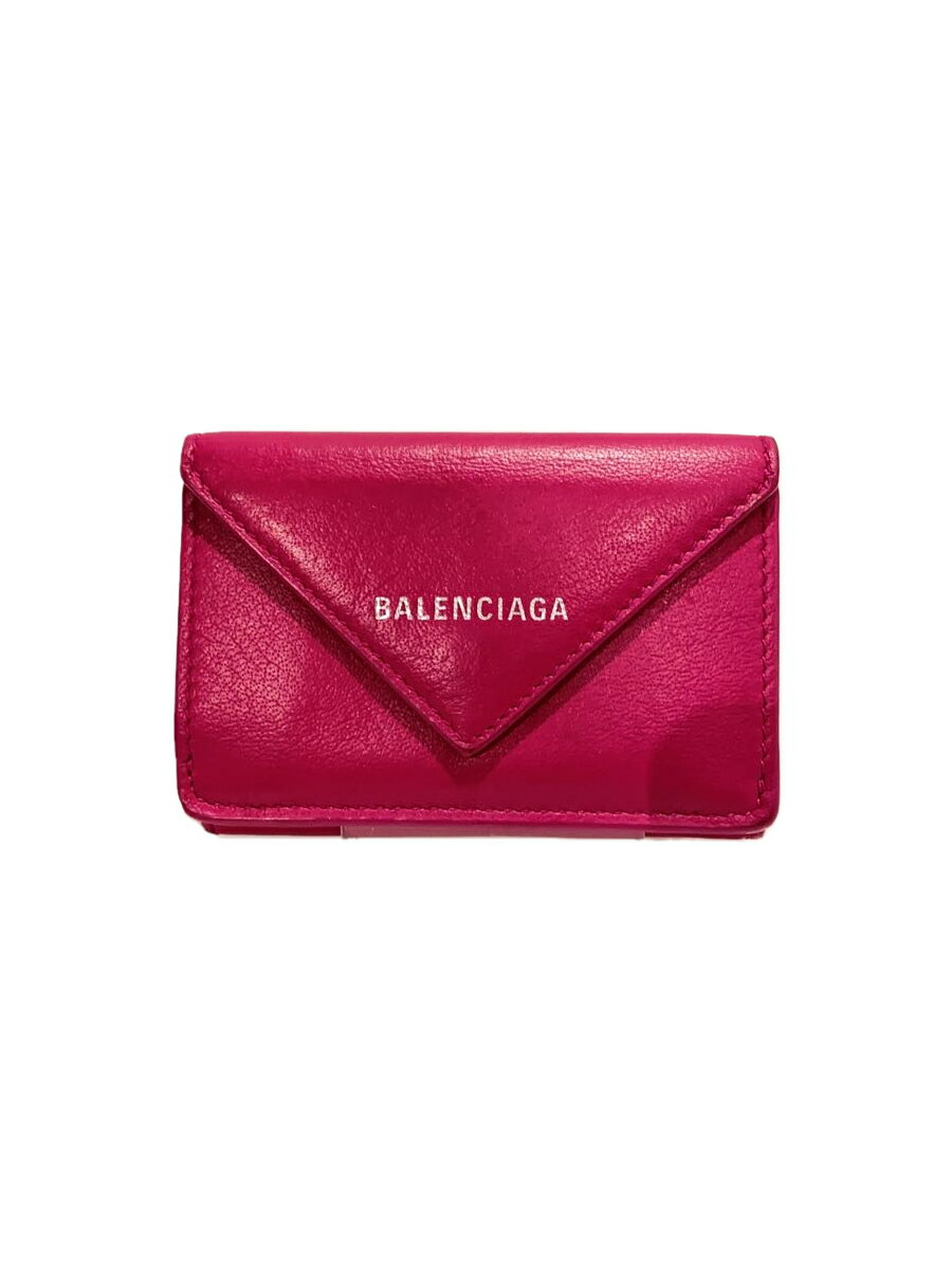 【中古】BALENCIAGA◆3つ折り財布/レザ